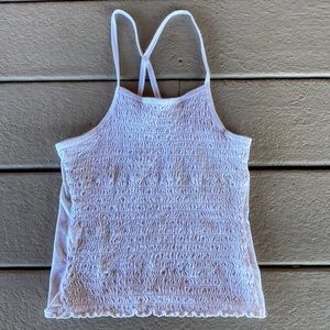 White racer back tank top